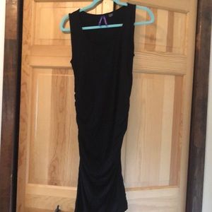 Black sleeveless maternity dress